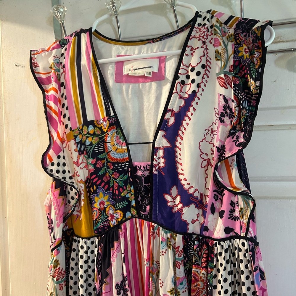 Anthropologie Multicolor Floral Patchwork High-Low Maxi Dress - Picture 2 of 3